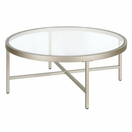 HUDSON & CANAL Henn Hart Xivil Satin Nickel Round Coffee Table - 15 x 36 x 36 in. CT0517